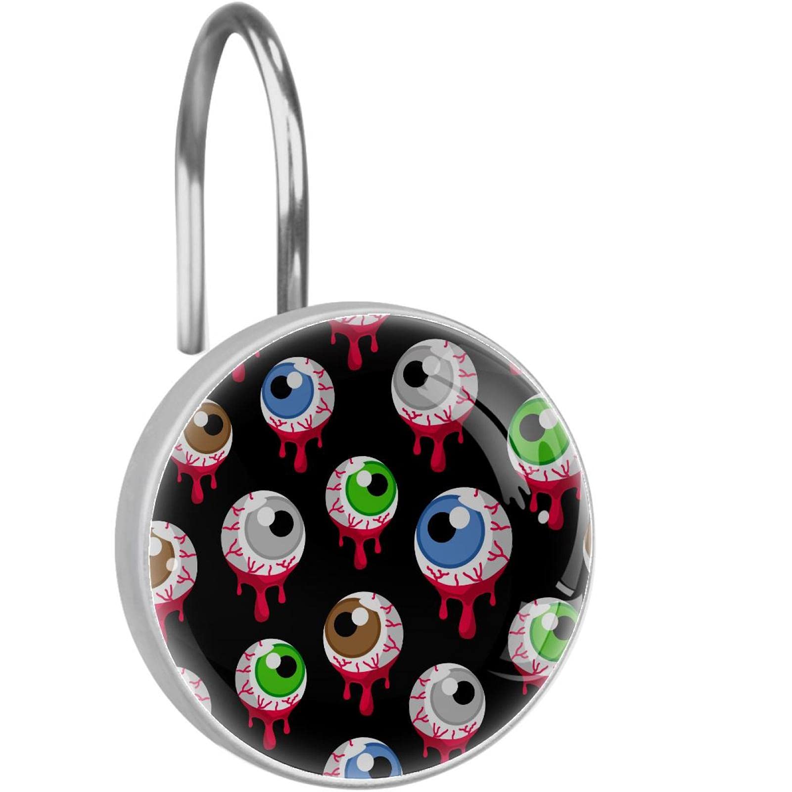 Anneaux rideau de douche pour décoration Halloween lot de 12 crochets salle de bain festif