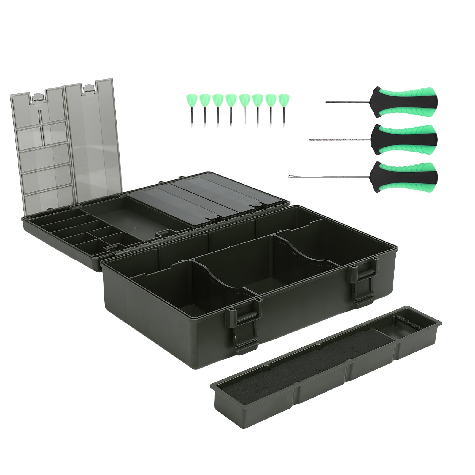 Cryfokt Caja de Aparejos de Pesca de Carpa con Báscula, Amplio Espacio de Almacenamiento para Entusiastas del Aire, Hecha de Plástico ABS, 1 Pieza (Caja de almacenamiento de pesca multifuncional)