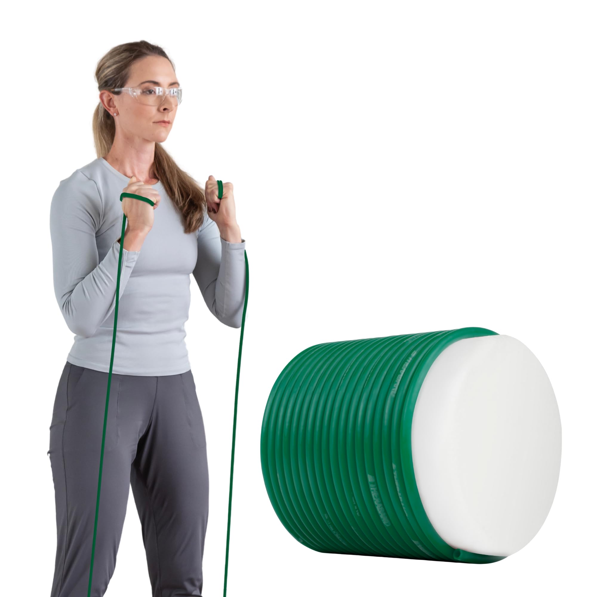 Latex Resistance Tubing, Green, Heavy, Level 3, 25 ft Roll, Professional Grade for Upper and Lower Body Workouts, Cut-to-Length, Color-Coded Resistance Levels