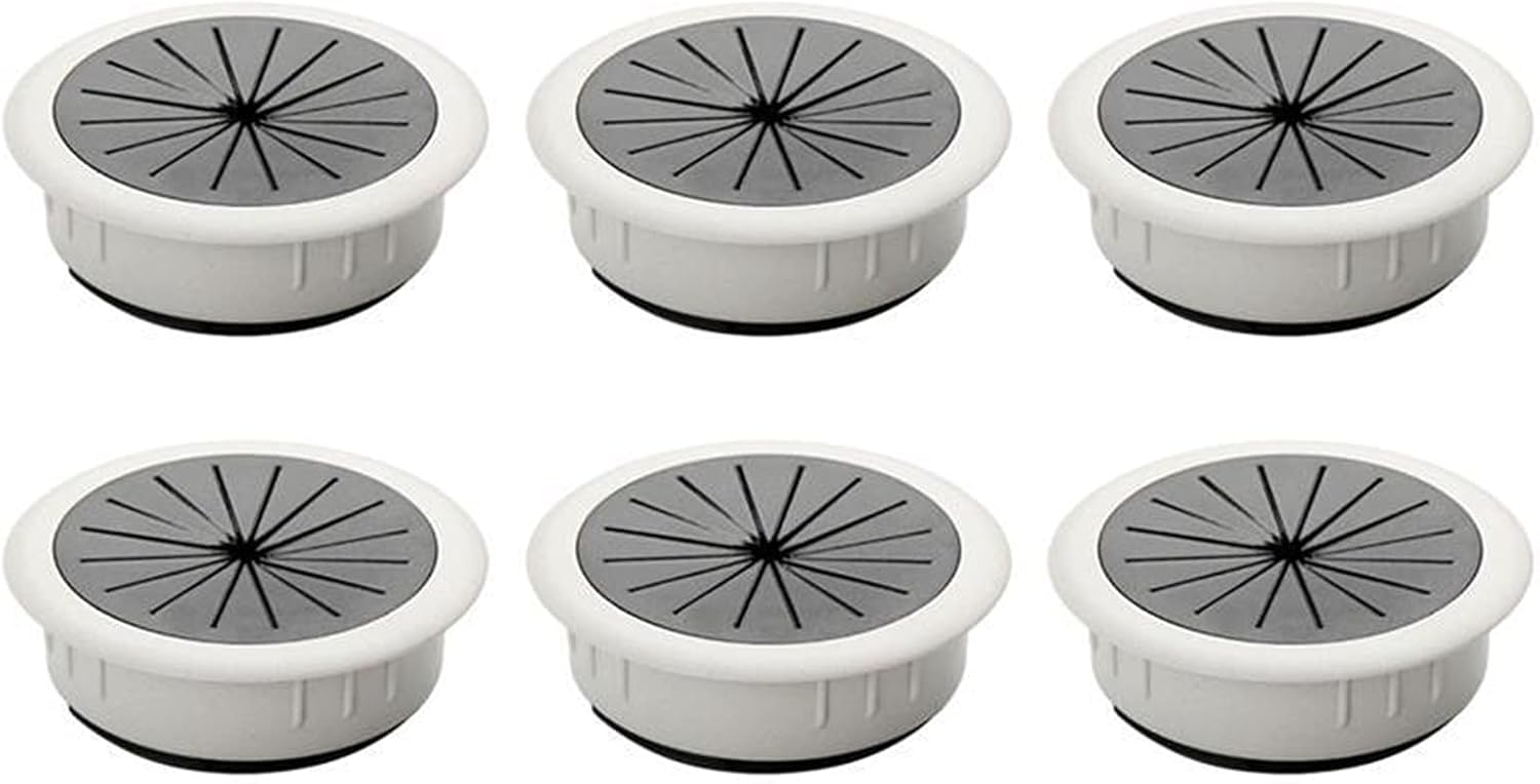 Passe-câbles pour bureau blanc organisateurs couvercle trou cordon ordinateur 6x