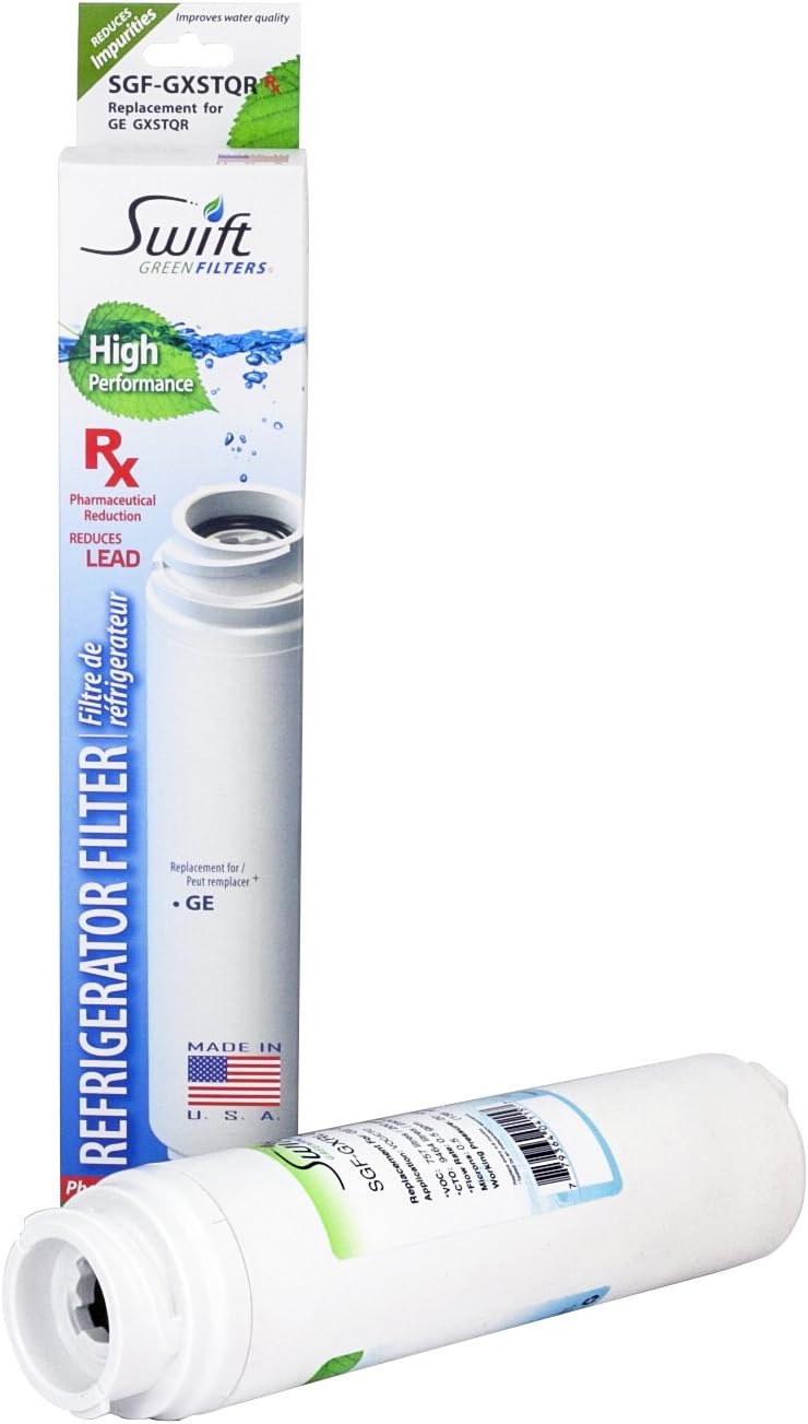 Swift Green Filters SGF-GXSTQR Rx Pharmaceutical Replacement Water Filter for GE GXSTQR, GXSL55, GQSL55R, GXSL55F, GQSL55F (1Pack), White