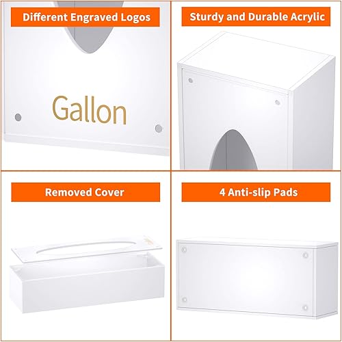 Miniatura 6 de FEMELI Organizador de almacenamiento de bolsas de alimentos, caja de acrílico para cajones de cocina, compatible con un galón, cuarto deslizante,