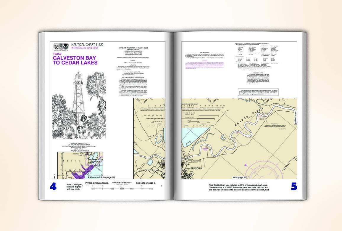 Paradise Cay Publications NOAA BookletChart 11322: Intracoastal Waterway Galveston Bay to Cedar Lakes