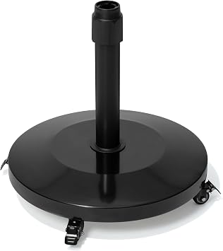 VredHom Patio Umbrella Base with 4 Wheels, 55lbs Round Heavy Duty Concrete Stand for Outdoor Mark...
