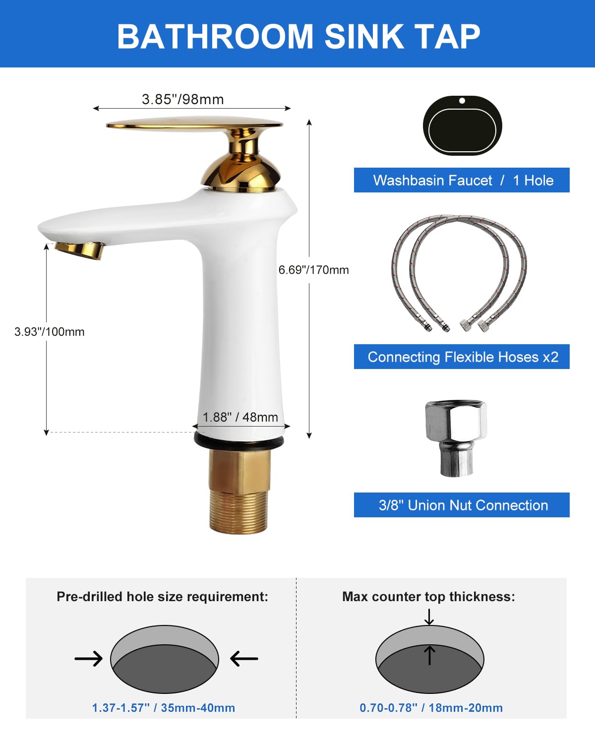 Grifo de Baño,Ggrifo Lavabo Dorado Grifo de Lavabo de Latón Antiguo,Grifo de Agua Caliente y Fría Mezclador Fregadero