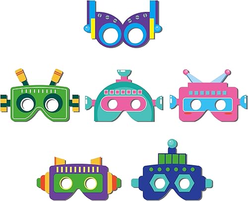 Miniatura 4 de 12 máscaras de papel robot para fiesta de cumpleaños, máscaras de cosplay para fiestas de cumpleaños, suministros de fiesta de bots, regalo de
