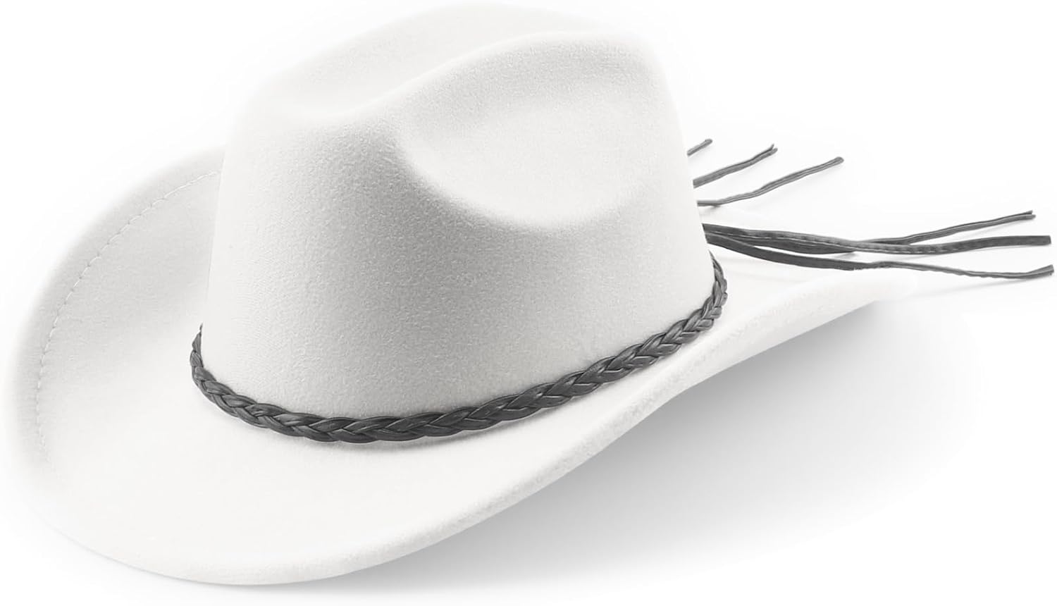 DRESHOW Western Cowboy Hat for Men Women Cowboy Cowgirl Hat Outdoor Wide Brim Retro Felt Fedora Hats Unisex Rolled up Caps - Image 7