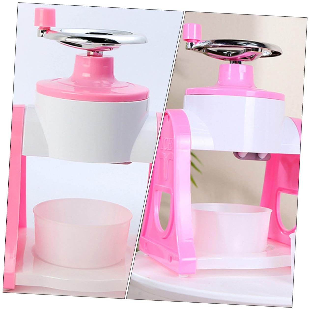 Angoily Máquina Manual para Granizados y Hielo Raspado para Casa, Manivela, de Abs y Acero Inoxidable, Adecuado para Postres Caseros