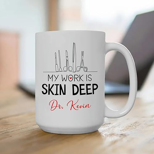 Miniatura 10 de Taza de café con nombre personalizado con definición de dermatólogo, regalo para hombres, mujeres, médicos de la piel, definición de dermatólogo