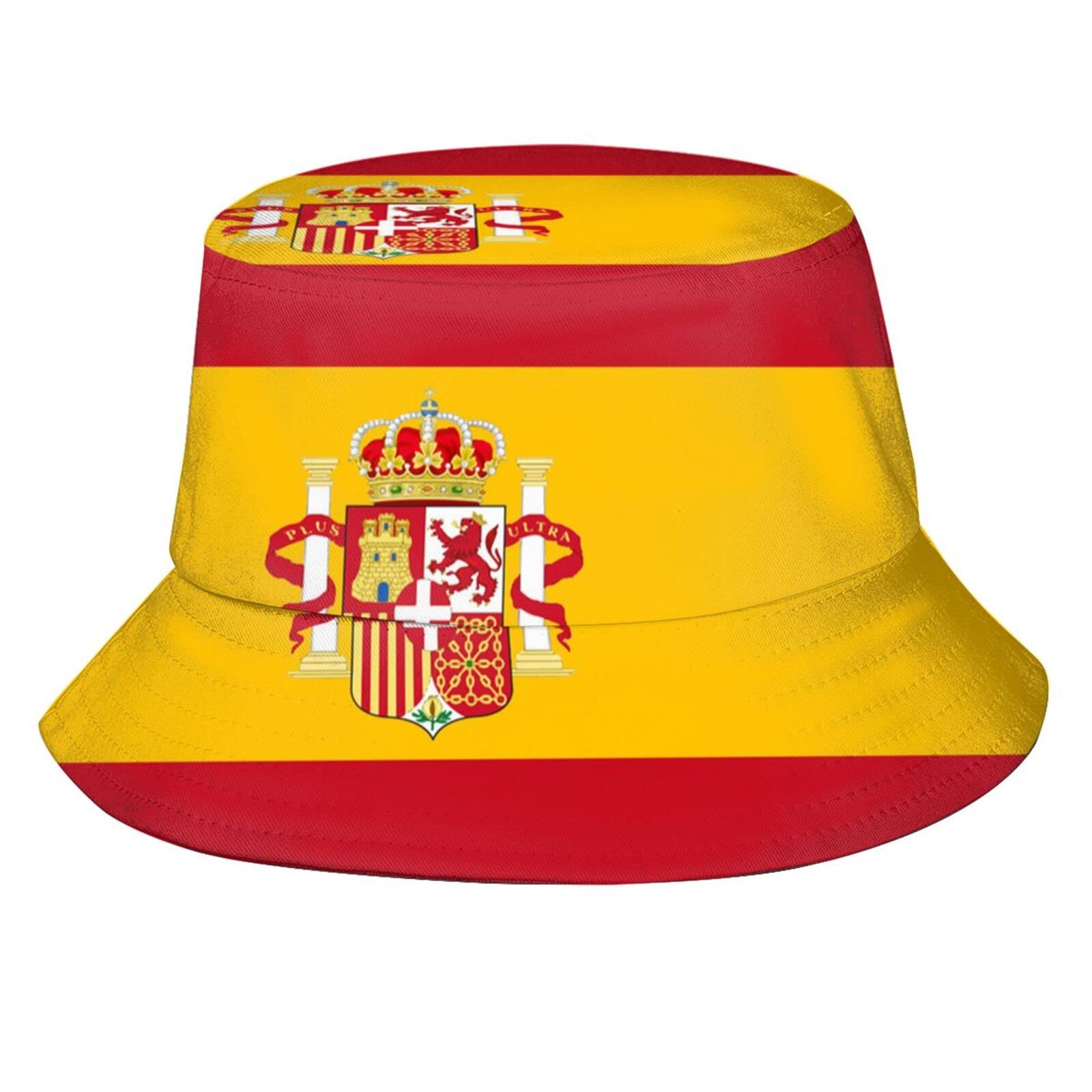 cheyenn Spain Bucket Hat Hawaiian Hat Buckets Hat Spain Flag Fisherman Hat for Travel Beach Outdoor