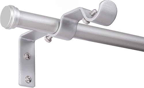 Kenney KN76109 Kit de conversión de barra de cortina doble, longitud ajustable de 42-120 pulgadas, acabado de níquel cepillado, tubo de acero de 58