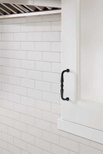 Miniatura 2 de Amerock  Mango de gabinete  Negro mate  3 pulgadas (2.992 in) de centro a centro  Patrimonio diario  Paquete de 2 unidades  Jaladera de cajón  Asa