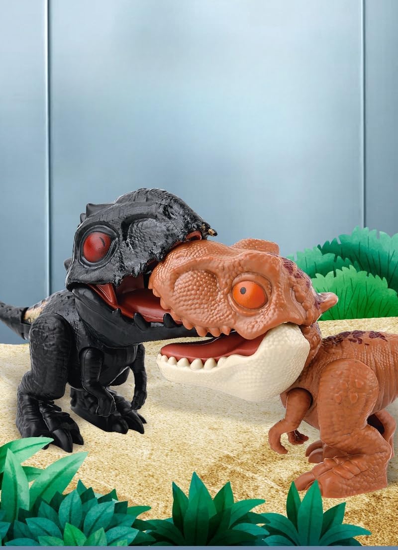 Dinosaur Finger Puppets Set - Mini T-Rex Action Figures with Biting Feature, Perfect for Kids' Parties, Cake Toppers, Office & Home Decor