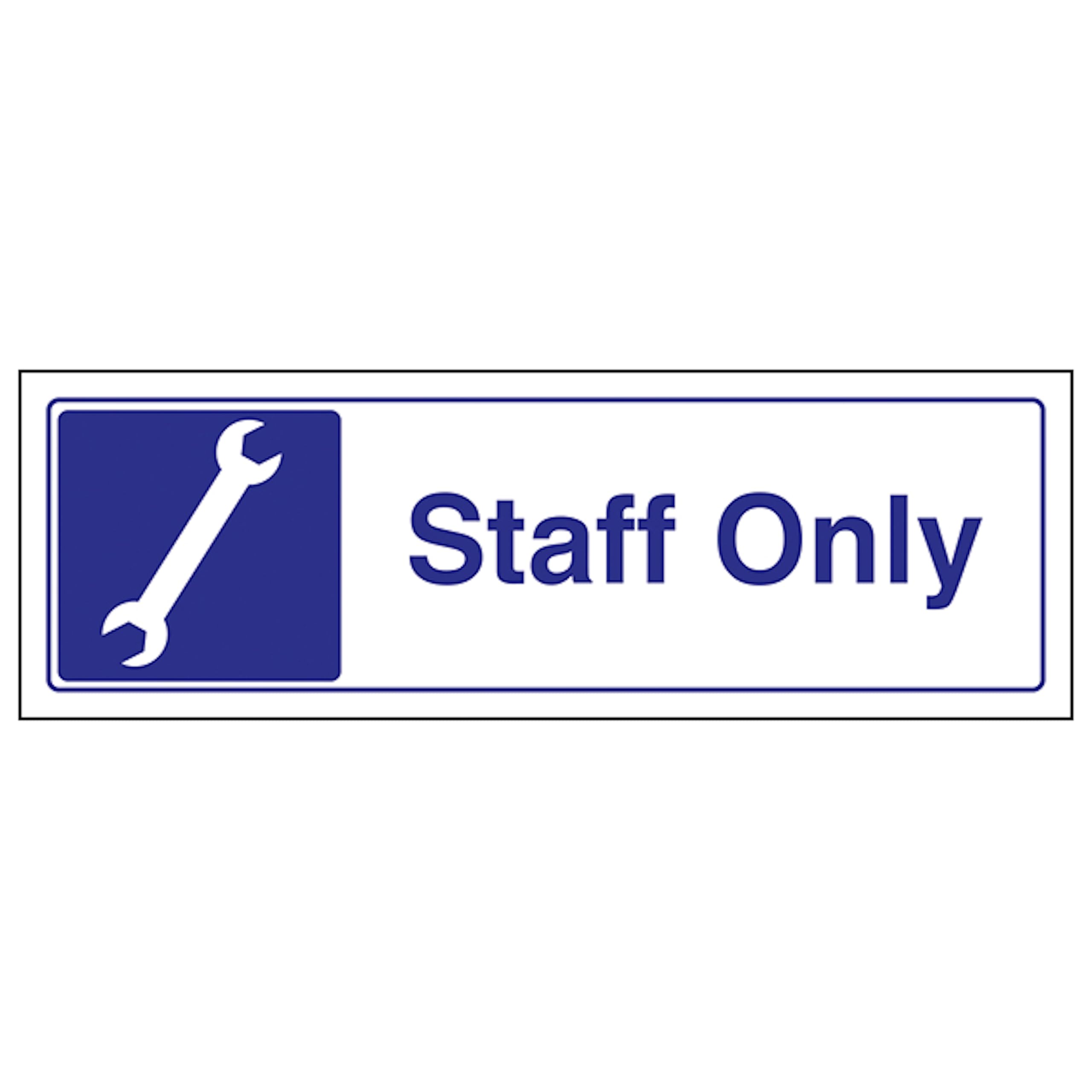 V Safety Garage - Staff Only - Landscape 300 x 100 mm - 2mm Rigid Plastic Safety Sign