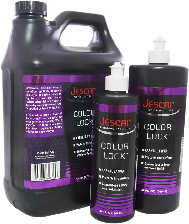 Jescar Color Lock Carnauba Wax - 32oz - High Gloss Finish, Long lasting, UV protection, Easy application on Cars, RVs, Boats, Motorcycles, Premium Carnauba Wax, Use by hand or machine