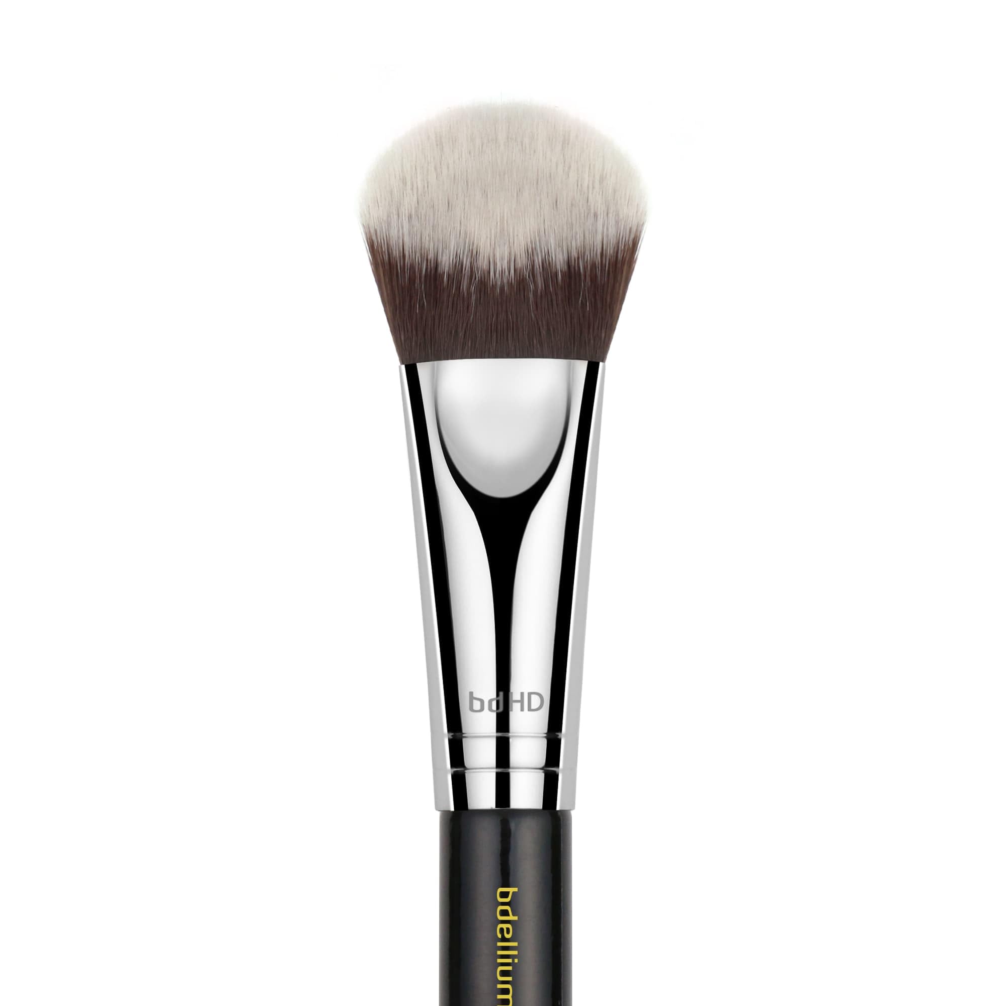 Bdellium Tools Maestro Series 988 BDHD - Pennello professionale per fondotinta e cipria, con morbide fibre sintetiche, per l'applicazione e la miscelazione (nero, 1 pezzo)