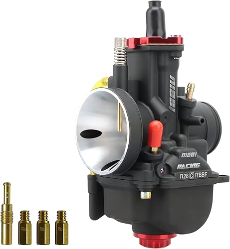 NIBBI Carburador PWK28mm, apto para motor de motocicleta de 200 cc a 250 cc con chorros de carbohidratos para motocross, mini bicicleta, pit bike