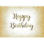 Generic Gold Happy Birthday Backdrop (8X6FT) - Vinyl Material, Golden Glitter Bokeh Design - Perfect for Birthday Parties & Photography - Image 5