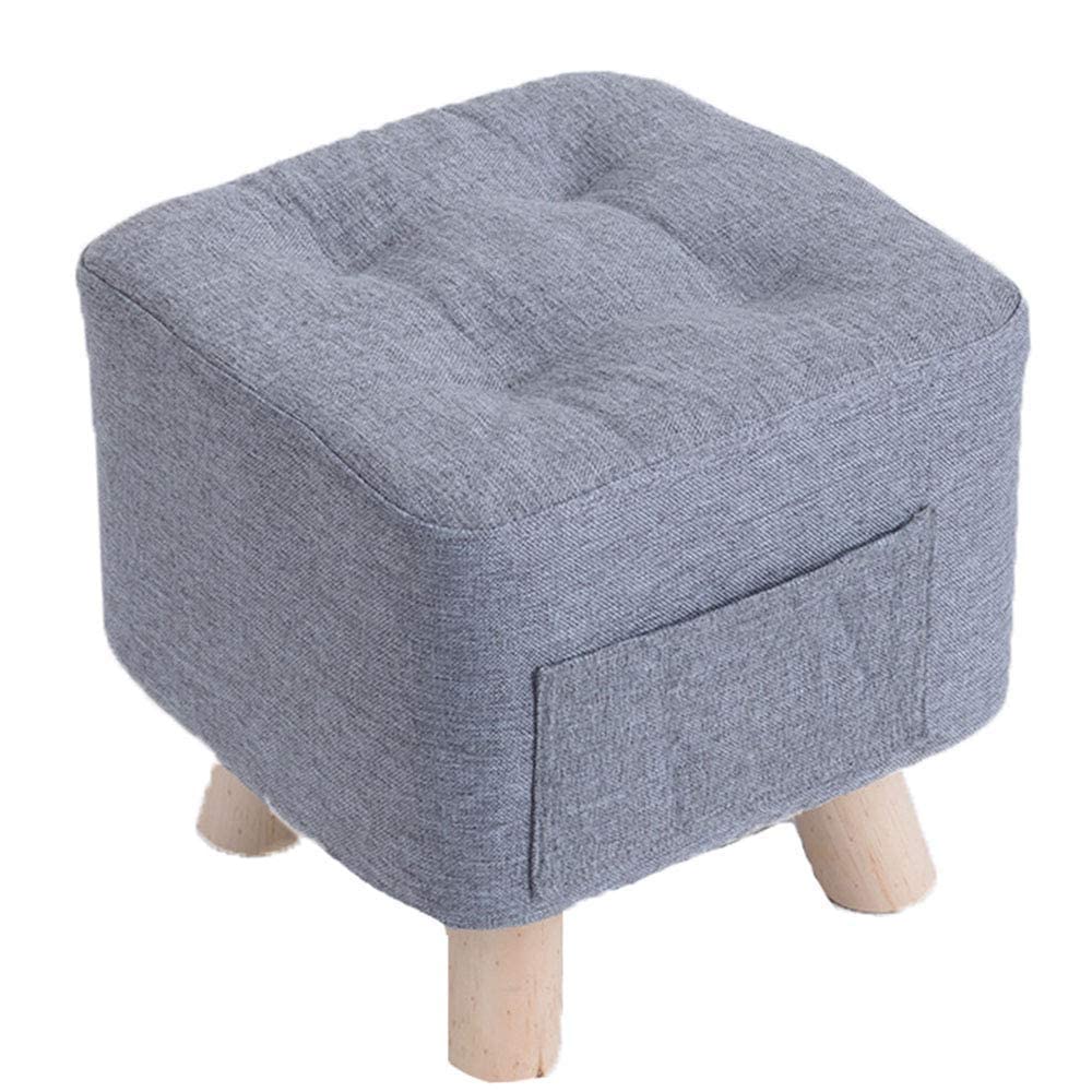 Repose-Pieds Carré en Bois Massif | Petit Tabouret Bas et Banc à Chaussures