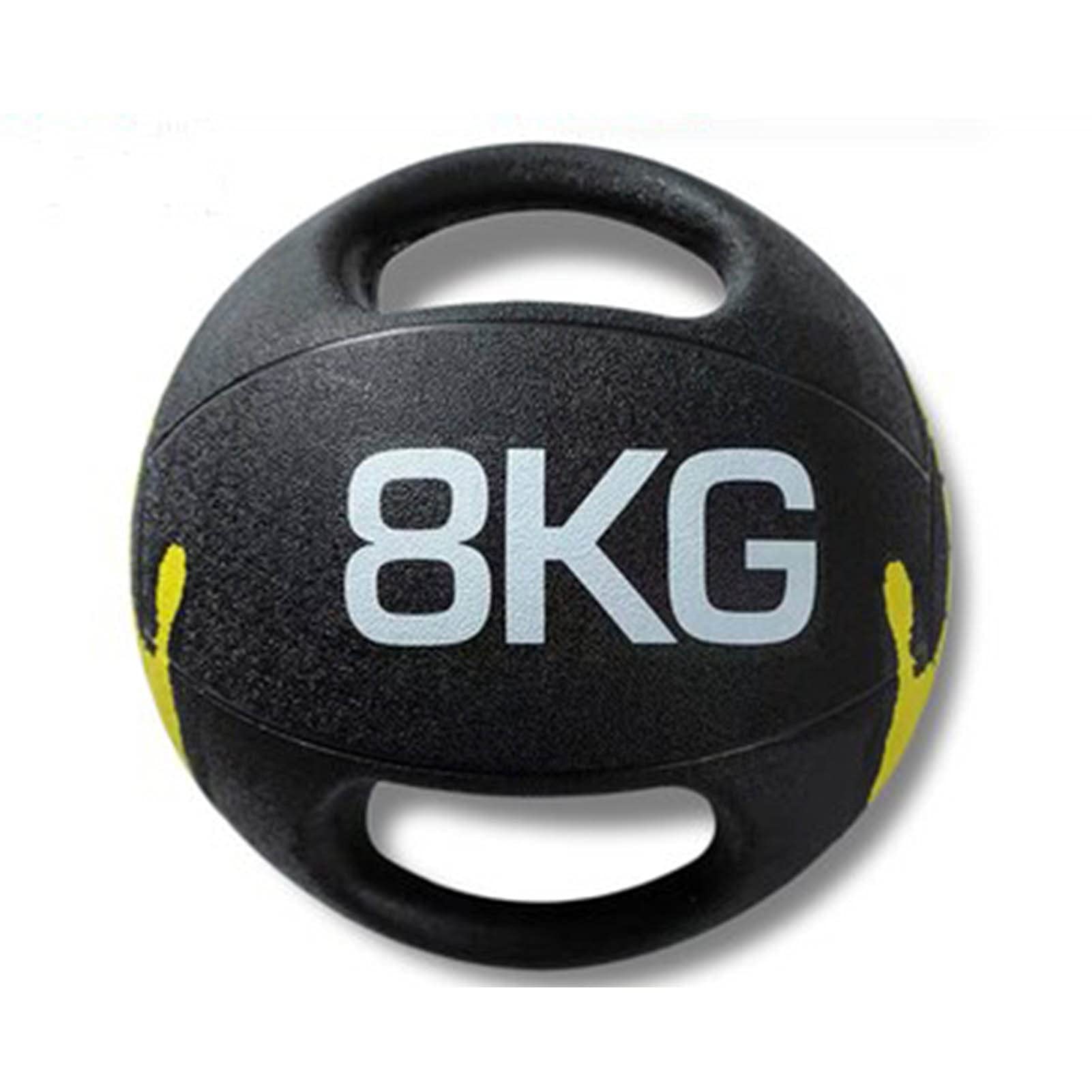 balones medicinales Hua Pelota De Entrenamiento De Fitness, Balón Medicinal De Goma Elástica, Bola De Gravedad De Entrenamiento De Equilibrio Ágil, Doble Asa Antideslizante, 3 Kg-10 Kg (Size : 8kg)