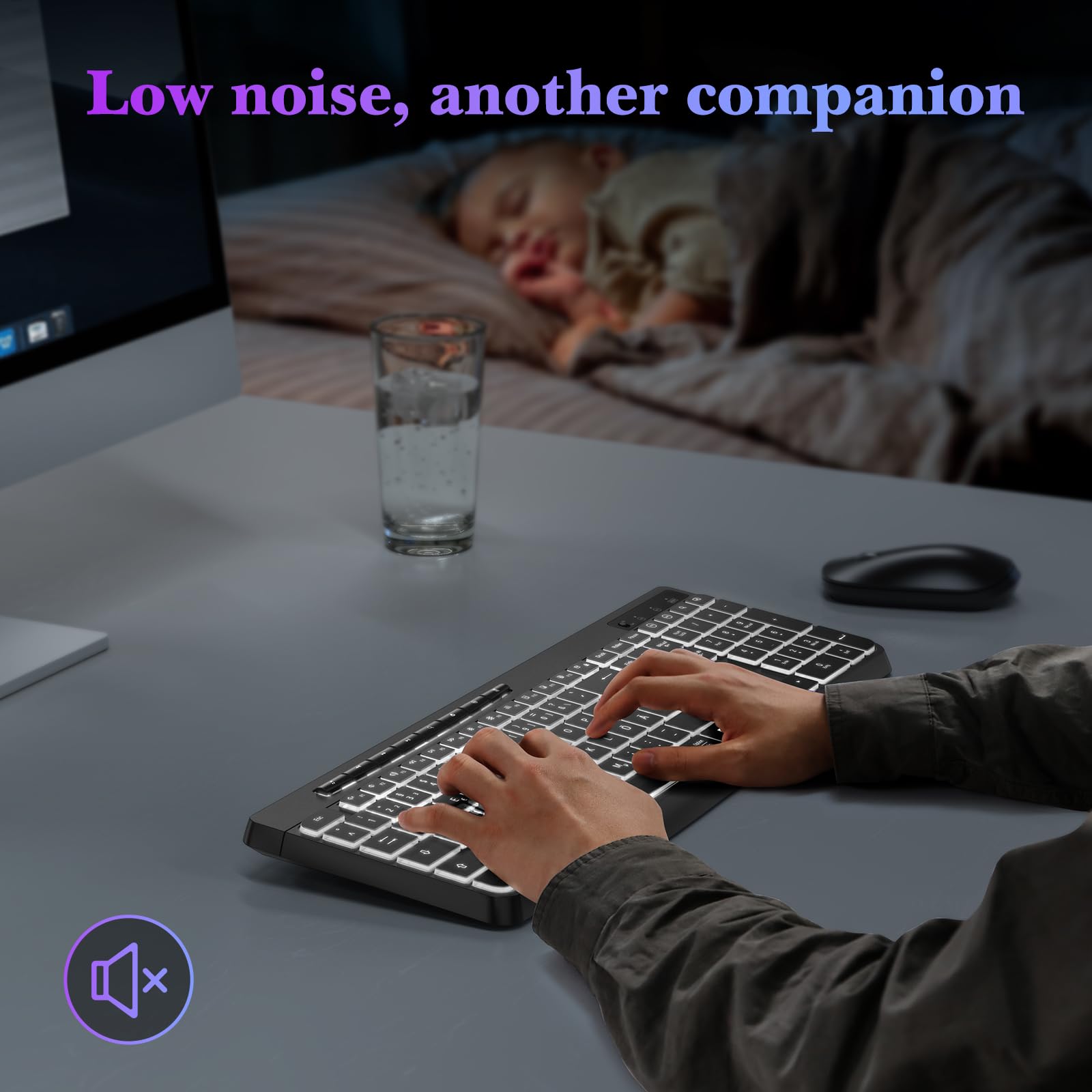FELiCON Draadloos Gamingtoetsenbord En Muiscombinatieset, Met Polssteun 4800 Mah 16 Rgb Verlicht Oplaadbaar Toetsenbord 7 Kleuren Verlichte Muis Ergonomische Handsteun Voor Pc Laptop Ps4 Xbox Wit