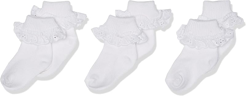 Jefferies Socks Baby-Girls Eyelet Lace Socks 3 Pair Pack
