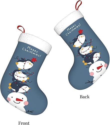Miniatura 2 de Divertidas medias de Navidad personalizadas de pingüino, medias de Navidad grandes de 18 pulgadas, medias colgantes para la chimenea, para