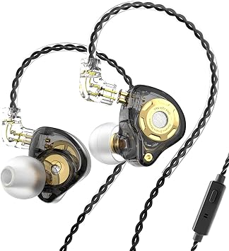 FEDAI TRN MT1 PRO In-Ear Monitor Earbuds 10mm Composite Dual Magnetic Dynamic Earphones Sport Earphones In-Ear Earphones Sport Noise Cancelling Headphones with Detachable C-Pin Cable Mic, Black