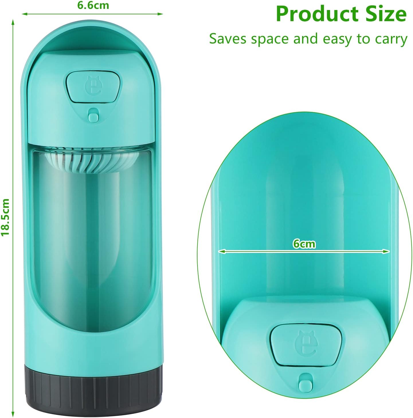 Kinsinder Dog Water Bottle 300ML Portable Pet Water Bottles Water Dispenser Puppy Travel Drink Cup for Outdoor Walking Hiking - Image 3