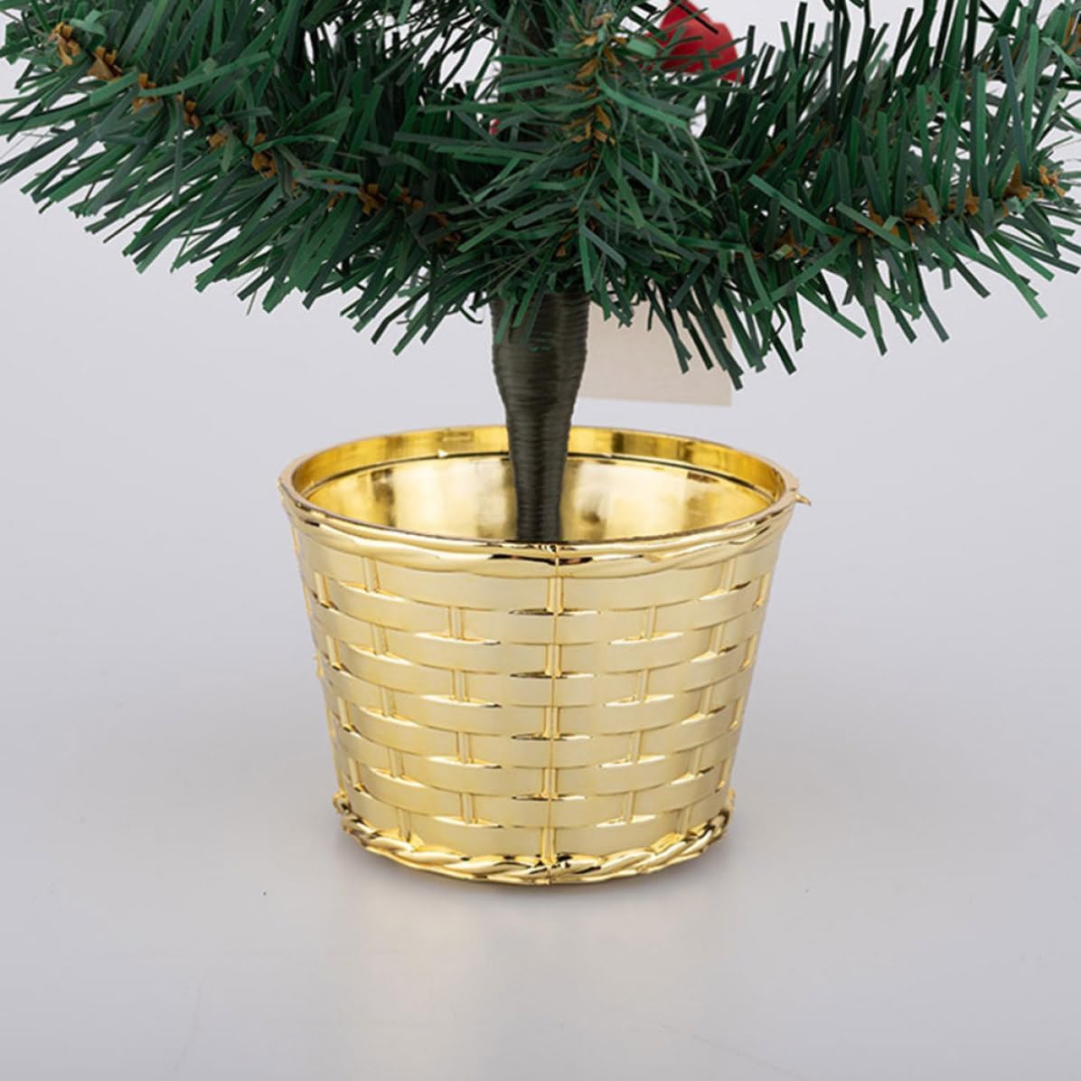 Plastic Mini Christmas Tree Basket Stand Base Xmas Tree Wrapper 6pcs