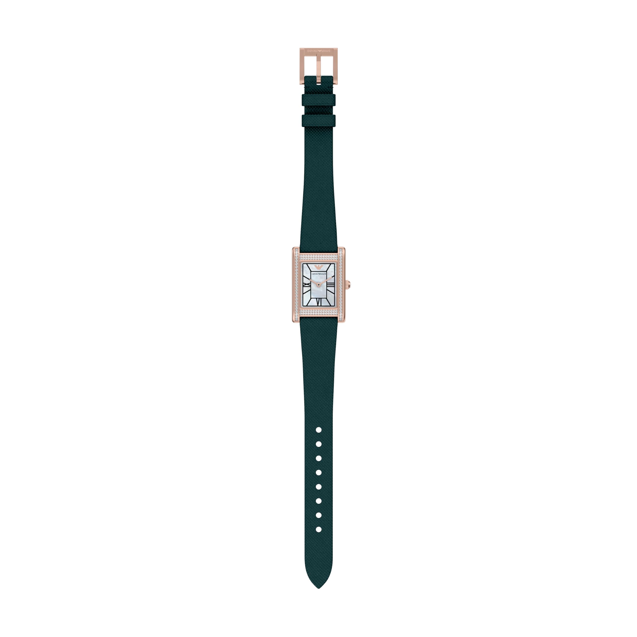 Emporio Armani Mujer Reloj de 32MM de Acero Inoxidable Tono Oro Rosa, AR80085SET