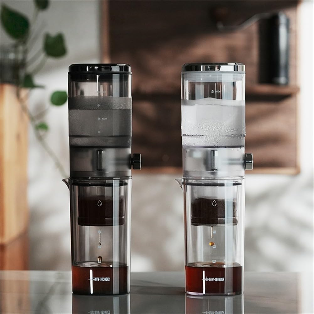 Drip Tower Cold Brew Coffee Maker con sapore uniforme gocciolante migliorato, installazione per la preparazione di ghiaccio, 31,5 x 8,5 x 8,5 cm