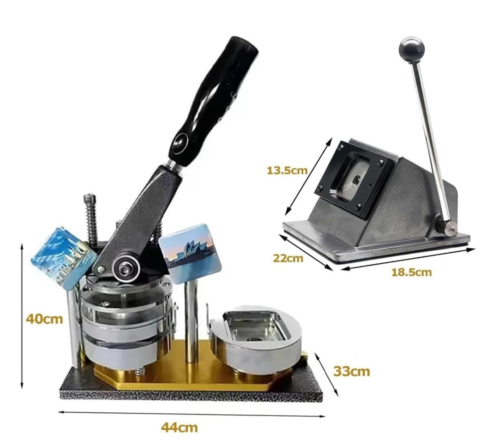 Button Maker Machine - Square Fridge Magnet Maker with 100 Sets of Consumables & Paper Cutter - DIY Photo Magnet Maker for Custom Badges and Fridge Magnets