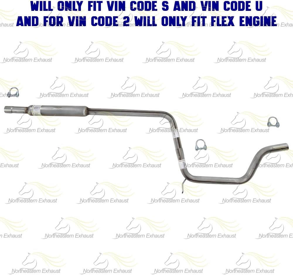 Exhaust Resonator Pipe, Extension Pipe Kit Compatible with Ford Taurus 2000-2007 3.0L | Stainless Steel | Northeastern Exhaust | Includes Clamps and Hangers | Direct-Fit Replacement
