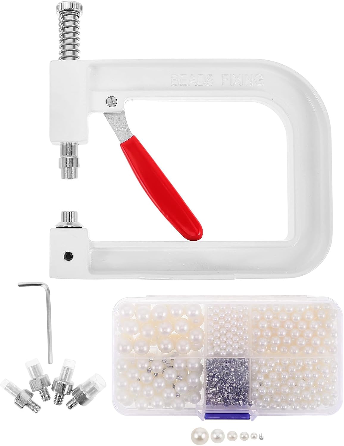 SEWOART Handheld Bead Setter Jewelry Press Machine Pearl Bead Setting Tool Setting Hand Press Kit DIY Jewelry Making Tools