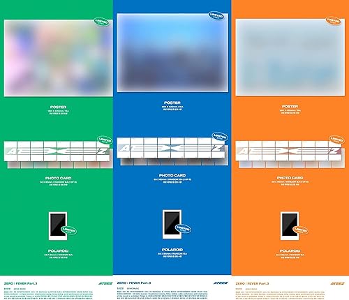 Miniatura 4 de Genie Music ATEEZ - Zero  Fever Part.3 Random ver. (7 Mini álbum) Álbum aleatorio+Preorden Limited Folded Poster+Cultura Regalo coreano (calcomanías