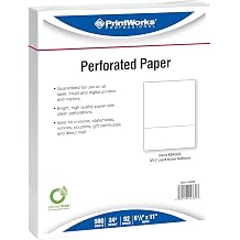 8-1/2 x 11" Laser Cut Sheet, 24# White Stock, 1 Horizontal Perforation 3-3/4" from Bottom Carton of 2500