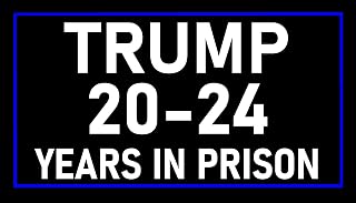 Trump 20-24 Years in Prison Bumper Sticker Funny Anti-Trump Sticker 1900+ Sold Arrest Trump Shipping Same Day or Next Day Made in USA