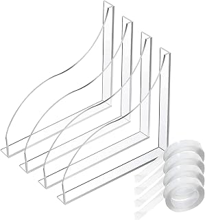 Chris.W 4 PCS Bathtub Corner Splash Guard, Acrylic Bathroom Shower Splash Guards, Transparent Bathtub Edge Splash Guards Bathtub Water Guards with Tapes for Restroom Bathroom Sink