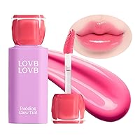 Vista 14 de Pudding Glow - Tinte labial coreano, tinte de labios natural, brillante a manchas, de larga duración y no pegajoso, tinte de labios ligero, 0.14 04