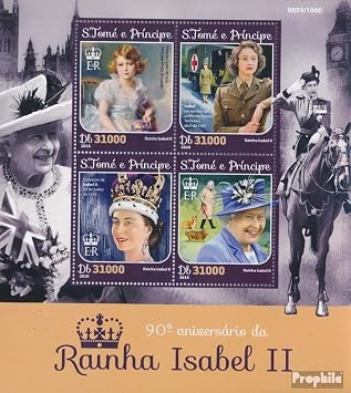Sao Tome E Principe 6541-6544 Sheetlet Complete. Issue unmounted Mint/Never hinged ** MNH 2016 Queen Elizabeth II Stamps for Collectors British Royal Family Diana, Charles, Elisabeth ..