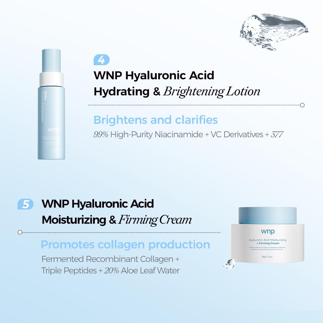 WNP Hyaluronic Acid Multi-Dimensional Hydration Set-all in one skin care set,skincare bundle