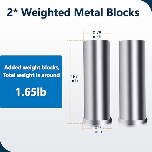 Miniatura 3 de Bloque de carga de pesas extraíbles para mango de cuerda de saltar, 2 bloques de metal (0.8 libras) para cuerda de saltar con peso para