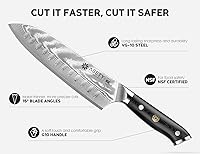 Vista 3 de Juego de cuchillos de cocina Damasco 3 piezas: cuchillos japoneses NSF aptos para alimentos con núcleo de acero VG10, juego de cuchillos de chef