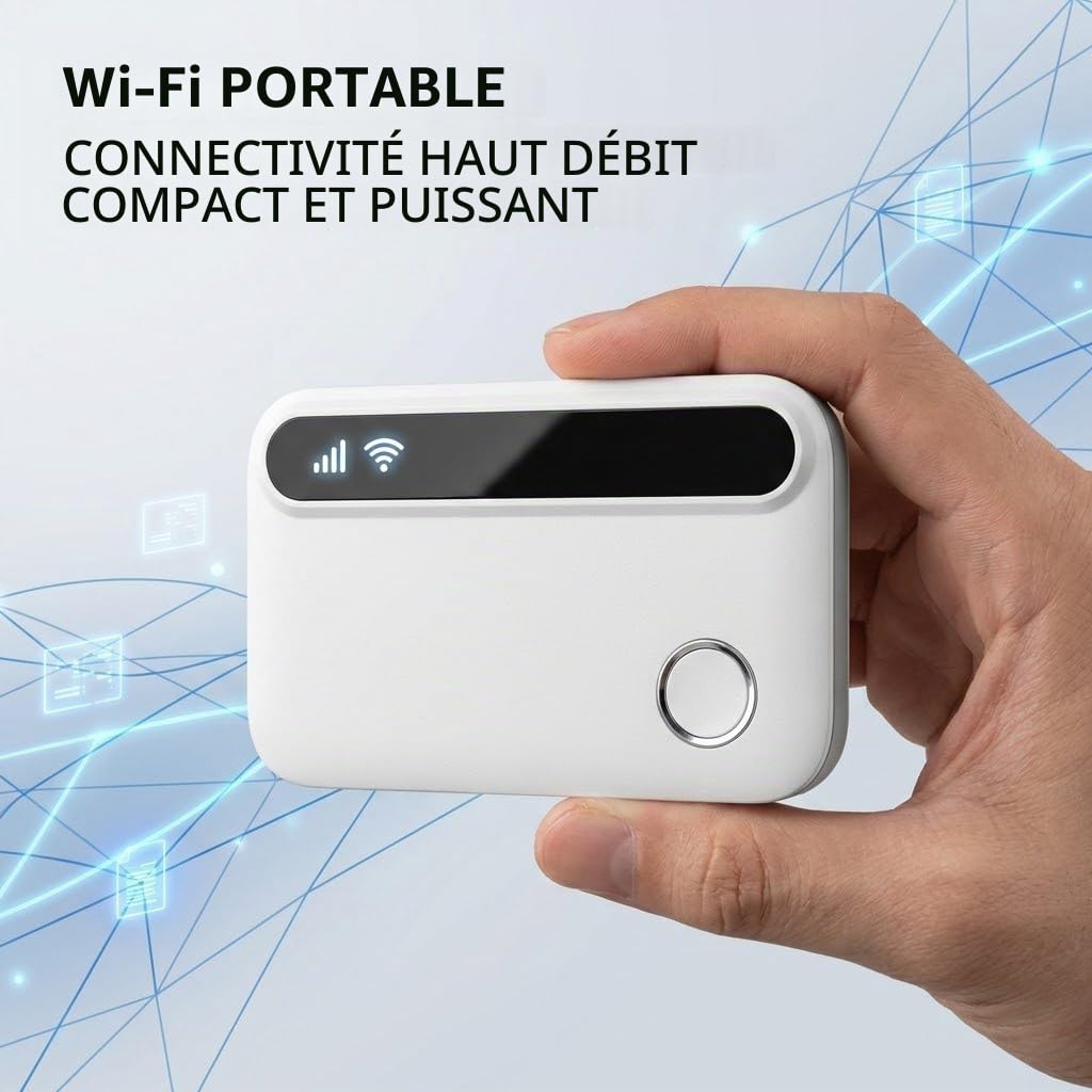 Routeur WiFi Portable - Hotspot Carte SIM, Internet Mobile Jusqu'à 300 Mbps,Convient pour Les Voyages et Le Travail Extérieur, Prend en Charge la Connexion Simultanée de Jusqu'à 10 Appareils