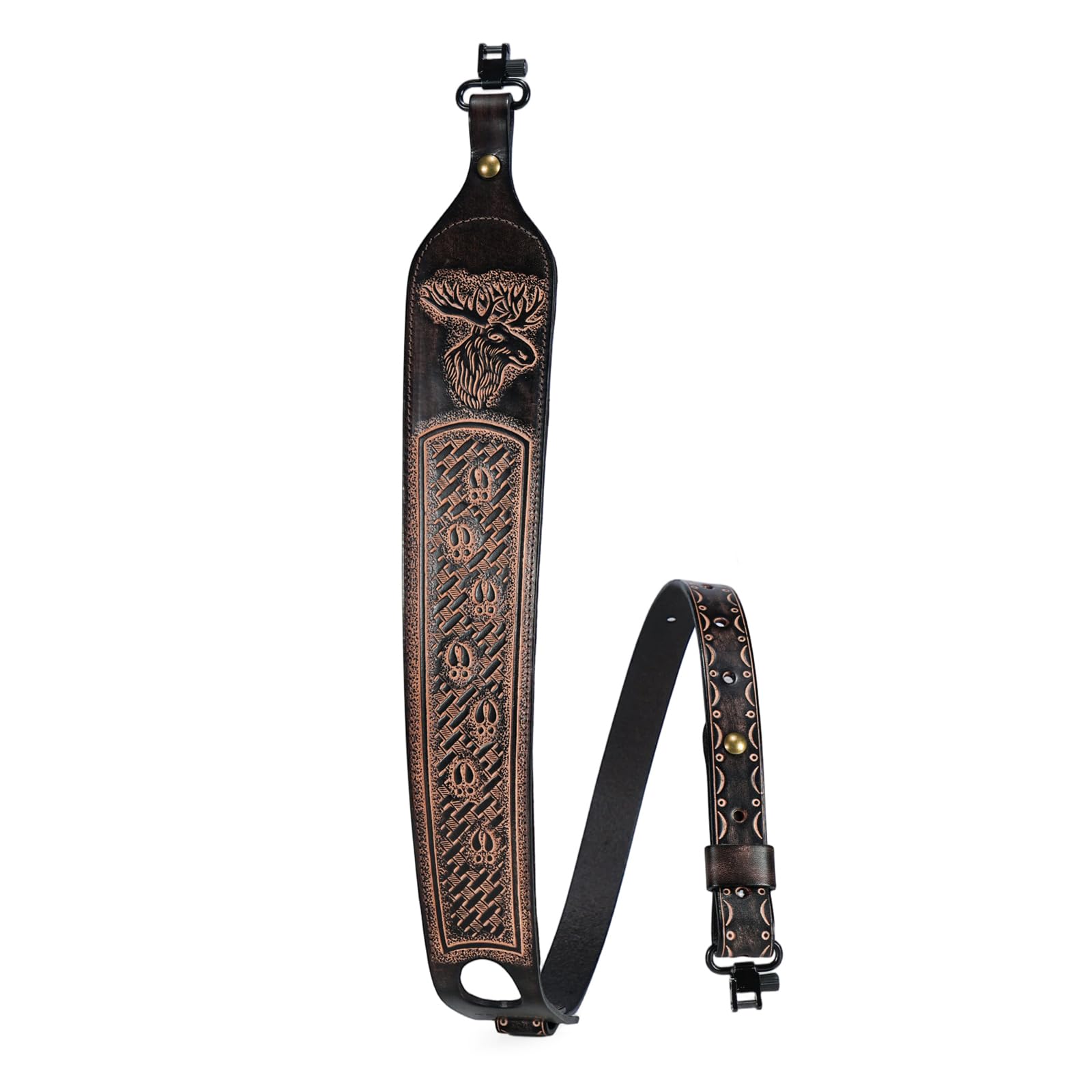 Sangle de Chasse réglable en Cuir rembourré avec Trou pour Le Pouce