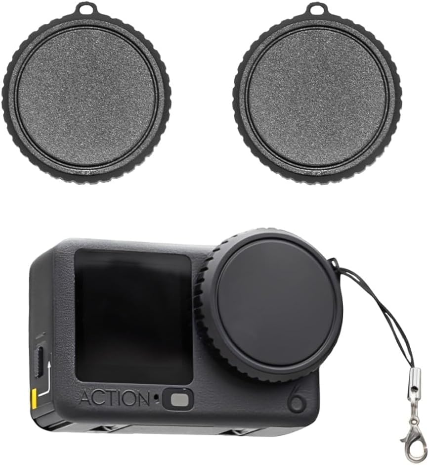 2pcs Lens Cap Suitable for Osmo Action 6, Black Lens Protector Flexible Lens Cover with Lanyard Protective Accessories Compatible with Osmo Action 6, Prevent Scratches Dust-image-46