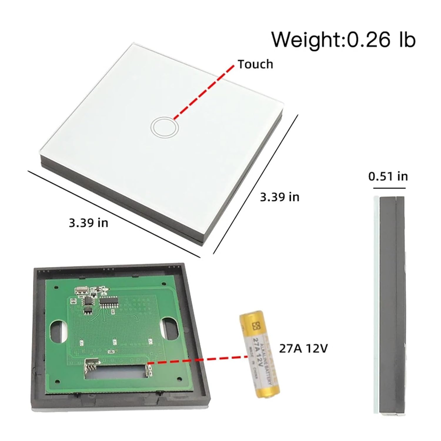 for Diese Smart Home Control Wireless Touch Light Switch Rf 86 Wall Panel ON/Off,AC 110V 220V 10A Receiver for Lamp LED(2Receivers 2Switchs)
