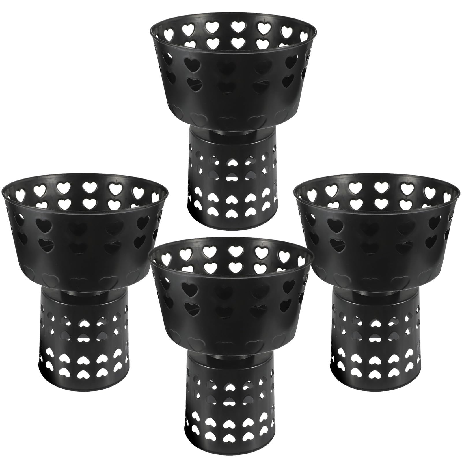 Support pour fleurs en plastique noir Zerodeko - Lot de 4 outils de composition florale