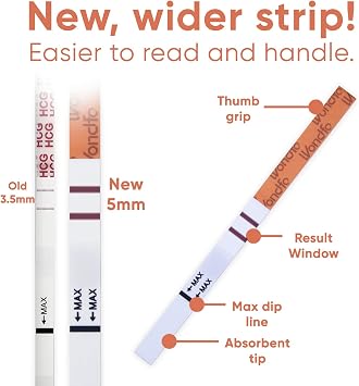 Wondfo Pregnancy Test Strip - Individually Wrapped HCG Strips - Highly Sensitive Home Detection Pregnancy Test Kit - Clear HCG Test Results - 20 Count